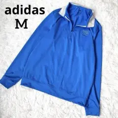 adidas ハーフジップジャケット M 青 スポーツ
