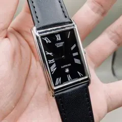 稼働 CITIZEN シチズン 80s ヴィンテージ腕時計 スクエア タンク