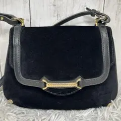 GUCCI ショルダーバッグ　オールドグッチ　スエード　ホースビット　レザー