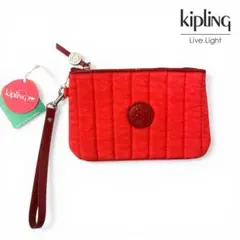 【非売品・タグ付】Kipling キプリング ポーチ 赤 リストレット付