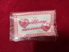 メタモルフォーゼ アクリルヘアアクセ 2個セット ピンク ハート ドット 未使用のサムネイル