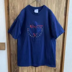 90s USA製 刺繍 Hanes beefy T ヴィンテージ グッドデザイン