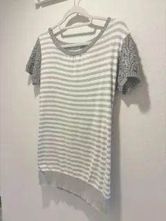 a.v.v standard お袖が編み生地で可愛い♡ボーダー カットソー　半袖のサムネイル