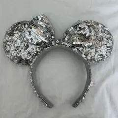シルバー ミッキーマウス型カチューシャ