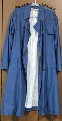 earth music&ecology デニムブルー トレンチコート Mサイズ