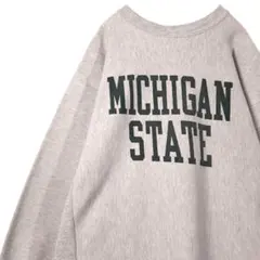 美品 90s USA製チャンピオン リバースウィーブ 染み込みミシガンスウェット