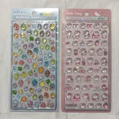 正規品　ボンボンドロップシールミニ(しずくちゃん、キティちゃん)