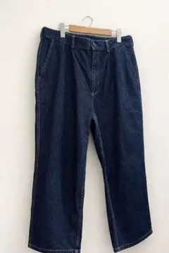 GU デニムバギースラックス（ワイドテイスト） XL ウエス86cm濃紺 美品