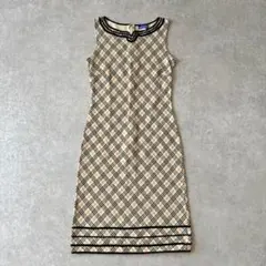 美品 BURBERRY BLUELABEL ノバチェック ノースリーブワンピース
