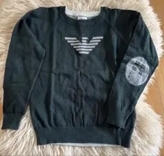 【新品未使用】アルマーニ ジュニア 8A イーグルロゴセーター ダークグリーン