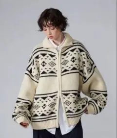 【ONCILY】ノルディックカウチンジップニットのサムネイル