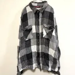 アリゾナ ARIZONA チェック シャツ XL 黒白 90s Y2K 古着のサムネイル