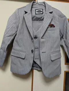 キッズ ストライプ ジャケット ベスト セット110cm