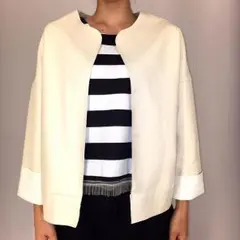 【2点購入で¥1000 OFF】☆ ノーカラー レザー ジャケット ☆