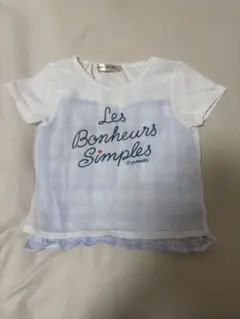 P.ponette Tシャツ ホワイト ブルー チェックのサムネイル