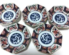 有田焼　弥生門 八角形小皿 5枚セット