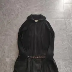 black rib double zip knit opium