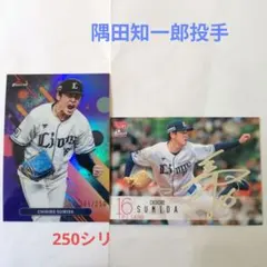 隅田知一郎投手・シリアル・銀箔サインカードセット
