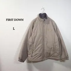 FIRST DOWN ベージュ中綿ブルゾン 防寒Lサイズ相当
