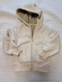 GU フード付きボアパーカー クリーム色