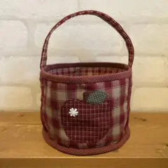 カントリー雑貨　ハンドメイド　布バスケットのサムネイル