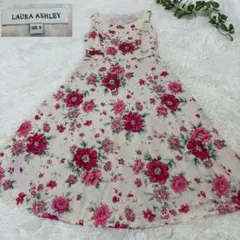 LAURA ASHLEY 花柄 ノースリーブ ワンピース 9号