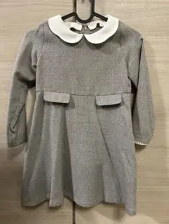 B:MING byBEAMSキッズ フォーマル ワンピース 襟付きホワイトグレー