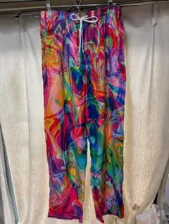 メンズ タイダイ柄 カラフル ストレッチパンツ フェス