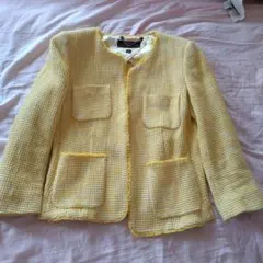 イエロー ツイード ジャケット スカート セット