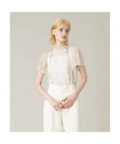 Loulou Willoughby レース オン レース フレア 袖 ブラウスのサムネイル