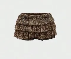 レオパード柄フリルミニスカート