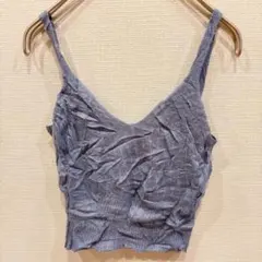 美品✨️【S】ビスチェ 重ね着 キャミソール レディース ブルー トップス 無地