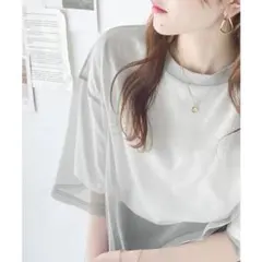 JaVa Tシャツ　新品未使用　ライトグレー　チュール　レイヤードのサムネイル