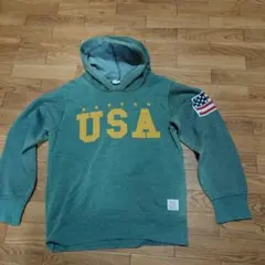 USAプリント グリーンパーカー