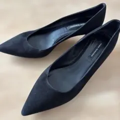 fabio rusconi ブラック　スウェード調　パンプス　36