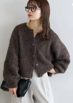 MIXブークレシャギーカーディガン