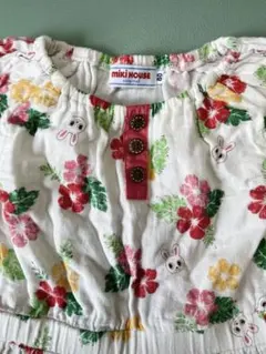 夏物　ミキハウス 80cm コットンワンピース　うさこトロピカル総柄