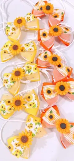トリミングチョーカーひまわりデザイン犬用アクセサリー10本セット547 トリミングチョーカーひまわりデザイン犬用リボン10本セット567 - メルカリ