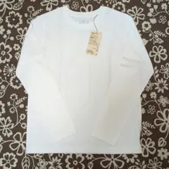 無印良品【タグ付未使用】クルーネック長袖Tシャツ　天竺編み　白　M