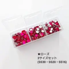 ラインストーン ★ローズ 3sizeセット(ケース付)新体操の衣装に