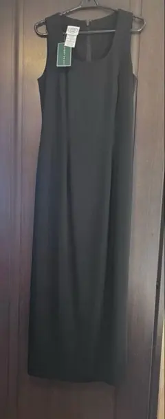 LAURA ASHLEY ブラックノースリーブロングワンピース S～Mサイズ