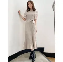 dazzlin シフォンスリーブマーメイドワンピース