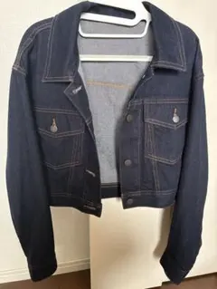 ダークブルー クロップドデニムジャケット