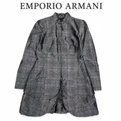 Y217 美品 M アルマーニ イタリア製 チェック柄 ロングコート レディースのサムネイル