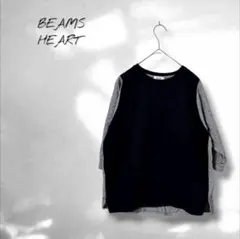 【ビームスハート】トップス ストライプ 切り替えデザイン シンプル カジュアル