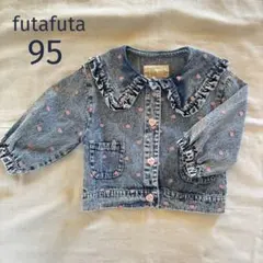 futafuta デニムジャケット ハート柄 襟付き 95