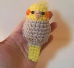 あ*す様 ハンドメイドあみぐるみ　オカメインコちゃん　キーホルダー付き