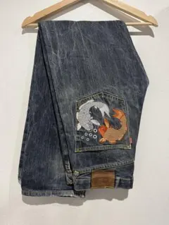 EVISU ストレートデニム 鯉刺繍　エビス　ウォッシュ加工のサムネイル