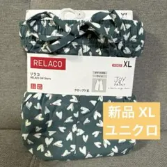 新品未使用 XL ユニクロ レーヨンリラコ ハート柄 グリーン UNIQLO