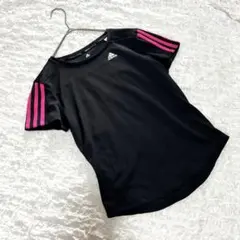 【アディダス】（M）スポーツウェア Tシャツ ランニング ブラック 吸汗速乾